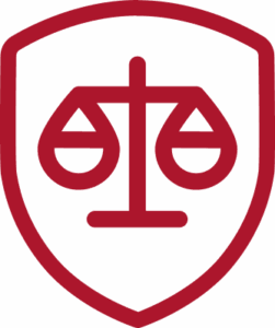 Scales of Justice red outline