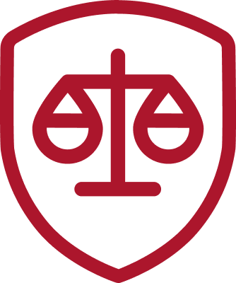 Scales of Justice red outline